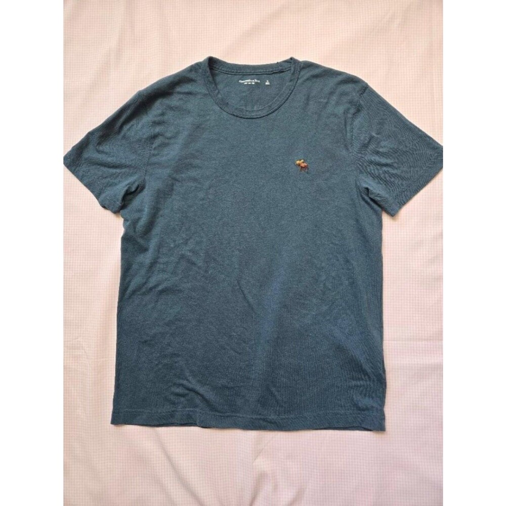 Abercrombie & Fitch Teal Short-Sleeve Crewneck T-Shirt with Logo. Size L